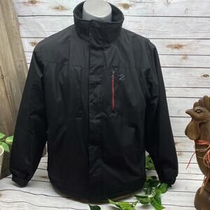 IZOD Men's Perform X Jacket Coat Black M Medium Fleece Lined Wind Breaker